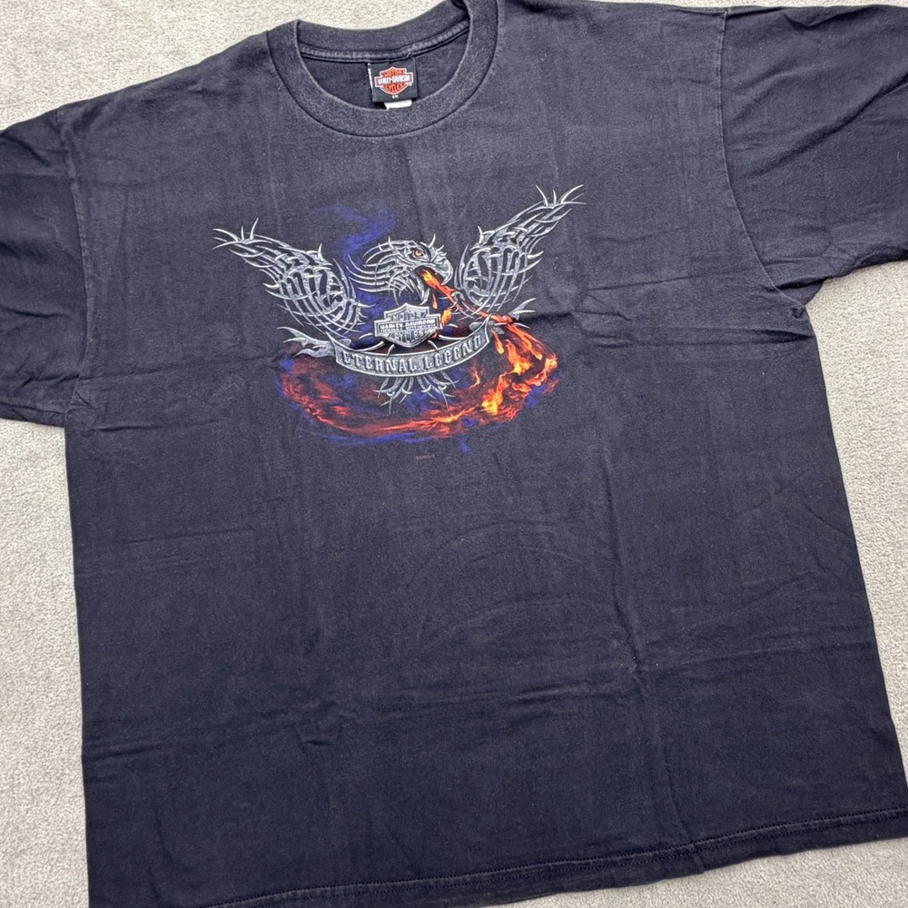Harley Davidson 2XL Black Eternal Legend Phoenix T-Shirt Holoubek Greenville SC